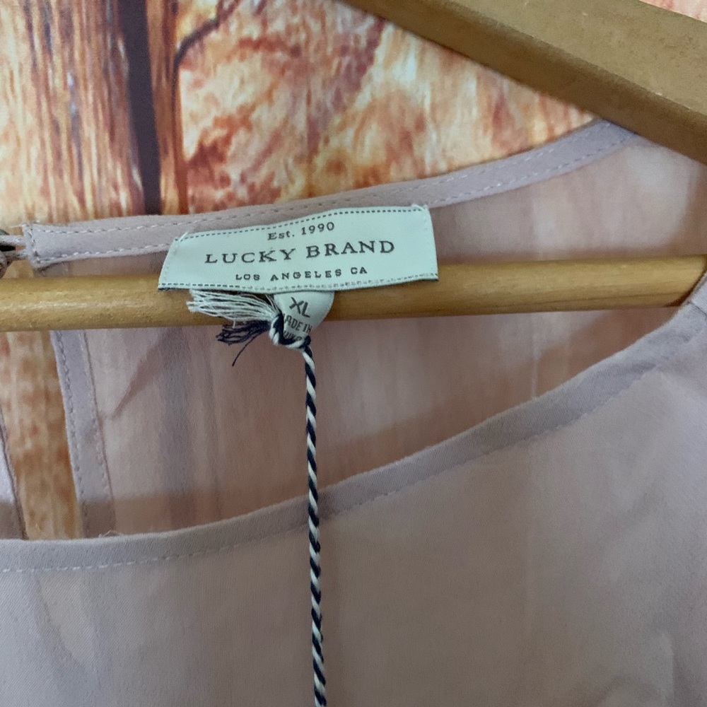 Lucky Brand Chiffon Blouse NWT Soft Pink! - Picture 2 of 6